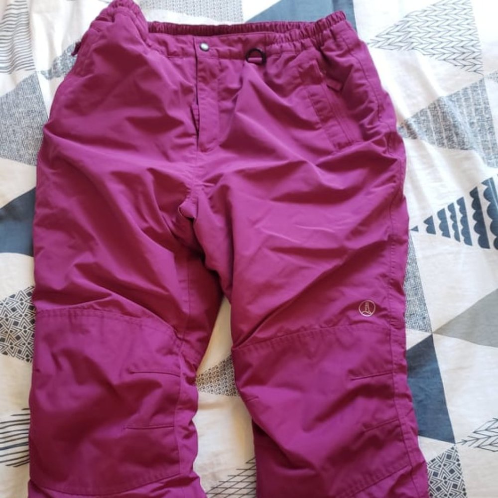 Lands End Kids Grow Along Adjustable Snow pants. Pink SIze 16 Waterproof